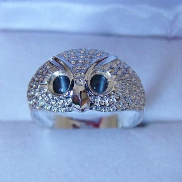 🎁Adorable Cute Blue Eye Owl Rings for Women/Man, PD001 - Picture 4 of 8